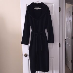 Jessica Holbrook full length Black Boil Wool Coat